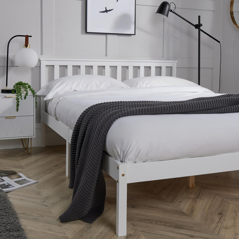 Altamont Solid Wood Low End Bed Frame, White, Small Double (4')