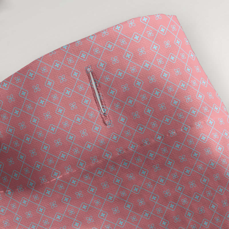 Rideau de douche simple Katelyn Elizabeth, Rouge / Bleu