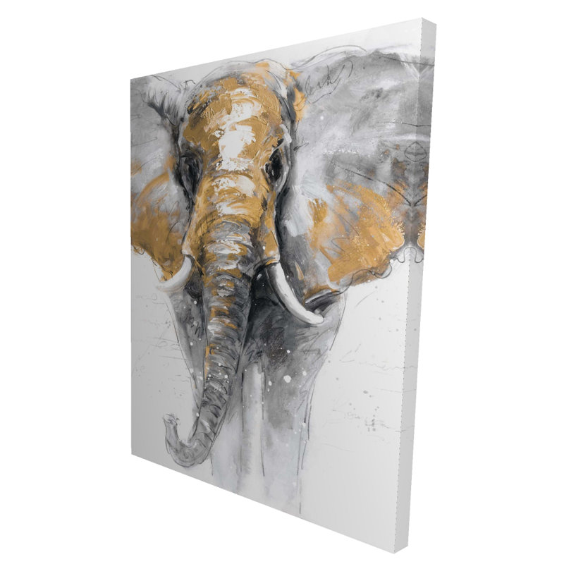 Or éléphant doré - Toile pour décoration intérieure
