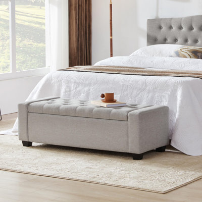 Storage Ottoman Bench with Safety Hinge