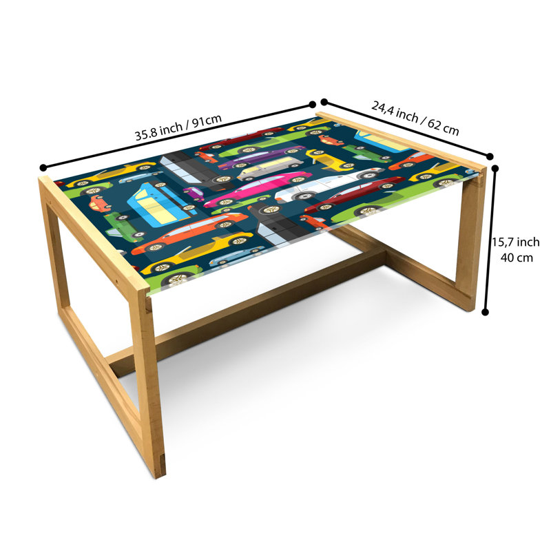 Jainam Trestle Coffee Table, 40cm H x 91cm W x 62cm D