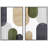 Nordic Shapes " Geometric Green, Tan And Black Polygon Collage Abstract Shapes Modern Bohemian Relax Calm " 2 - Pieces-98109246-98109244