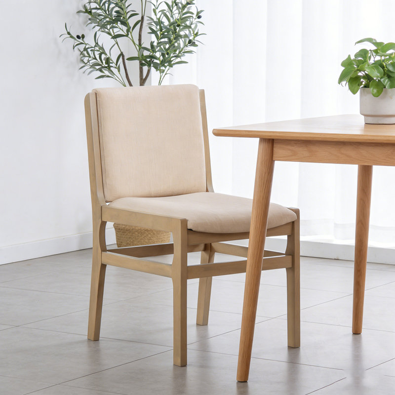 Ensemble de 2 chaises avec coussins moelleux, Clair naturel