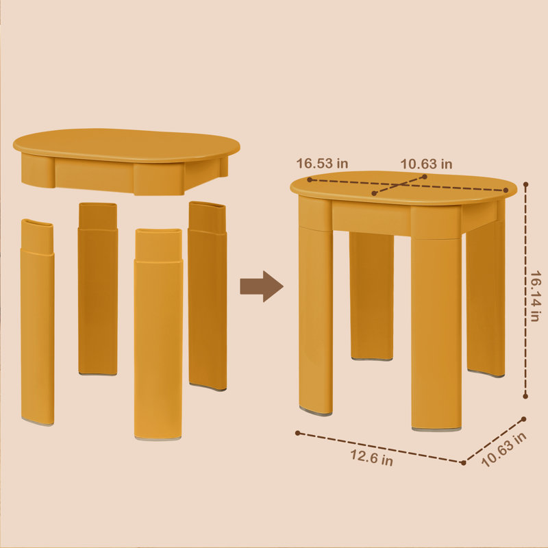 Tabouret d'appoint Rimas, Jaune
