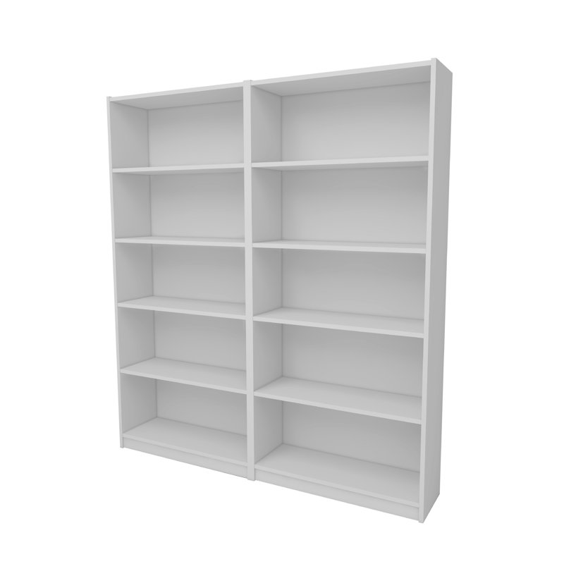 Bibliothèque blanche blanche, 63,0 x 70,9 x 11,0 pouces | 100% panneau de particules enduit de mélamine, épaisseur: 0,7 pouce | Conception élégante et fonctionnelle, parfaite pour les solutions de rangement pour le bureau à domicile et le salon