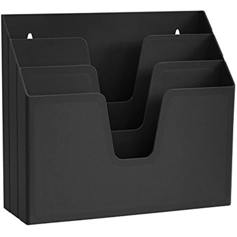 Organisateur de dossiers à dossiers horizontaux Acrimé triple (couleur noire)