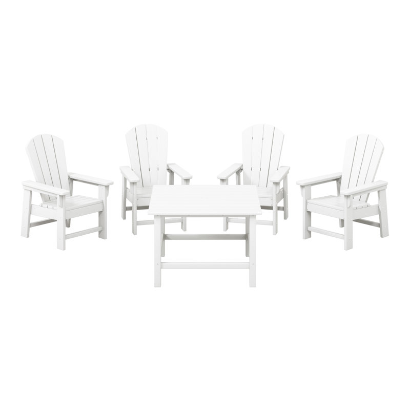 Laguna Kids Adirondack 5-Piece Square Table Dining Set, White