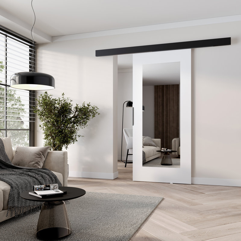 Sliding Door Prim I, Interior Door, White/Black, 76cm x 205cm