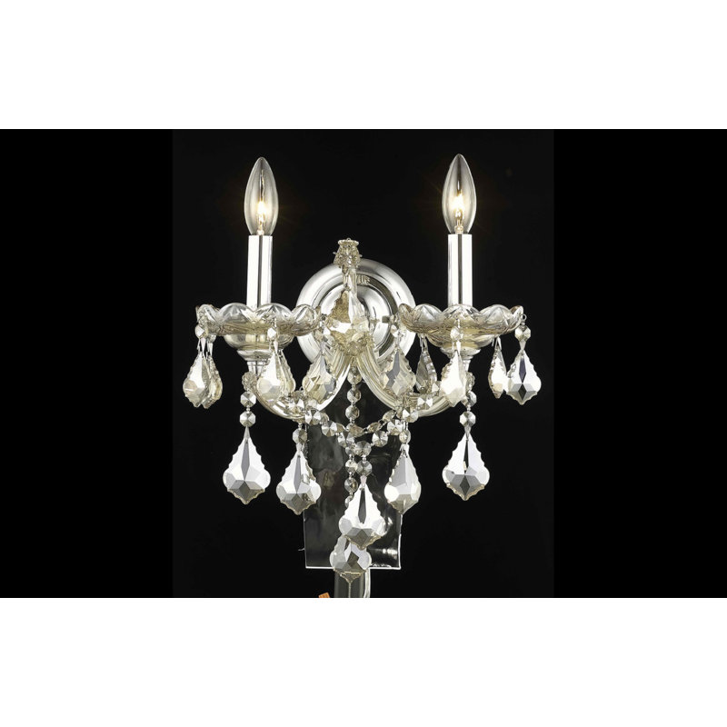 Lampe murale bougie 2 lumières Traverso, Teck