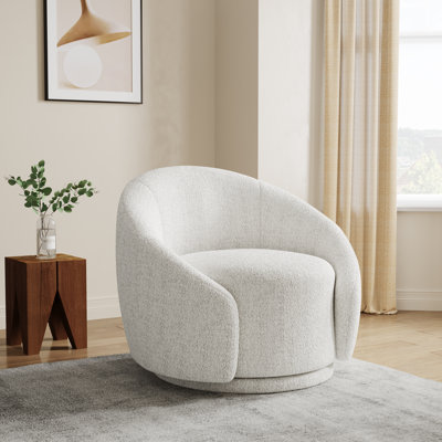 Fauteuil demi-tonneau pivotant rembourré Aunna
