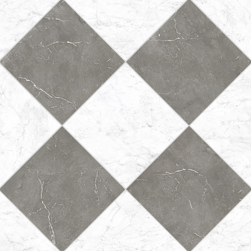 Carrelage pour mur et plancher Ravenna, Blanc / Gris