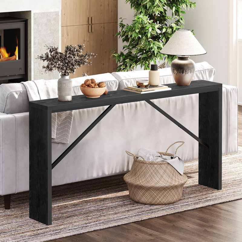Console Ademara , 31.5" H x 62.2" W x 9.1" D, Noir, noir, noir, noir