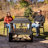 Courter 29" Rectangle Bronze Finish Steel Outdoor Fireplace with Log Storage