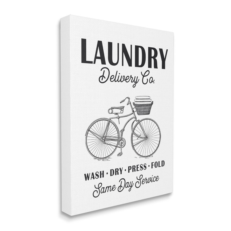 Panier à serviettes Vintage Laundry Laundry Co. par - impression, Toile tendue, H 20 po x l 16 po