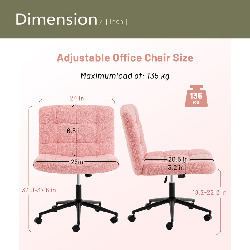 Fauteuil de bureau Homw Office, Rose sherpa