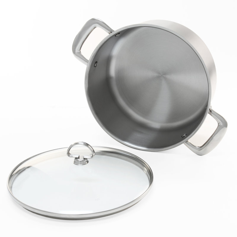 Chantal 6 Qt Stainless Steel Non-Stick Casserole with Glass Lid