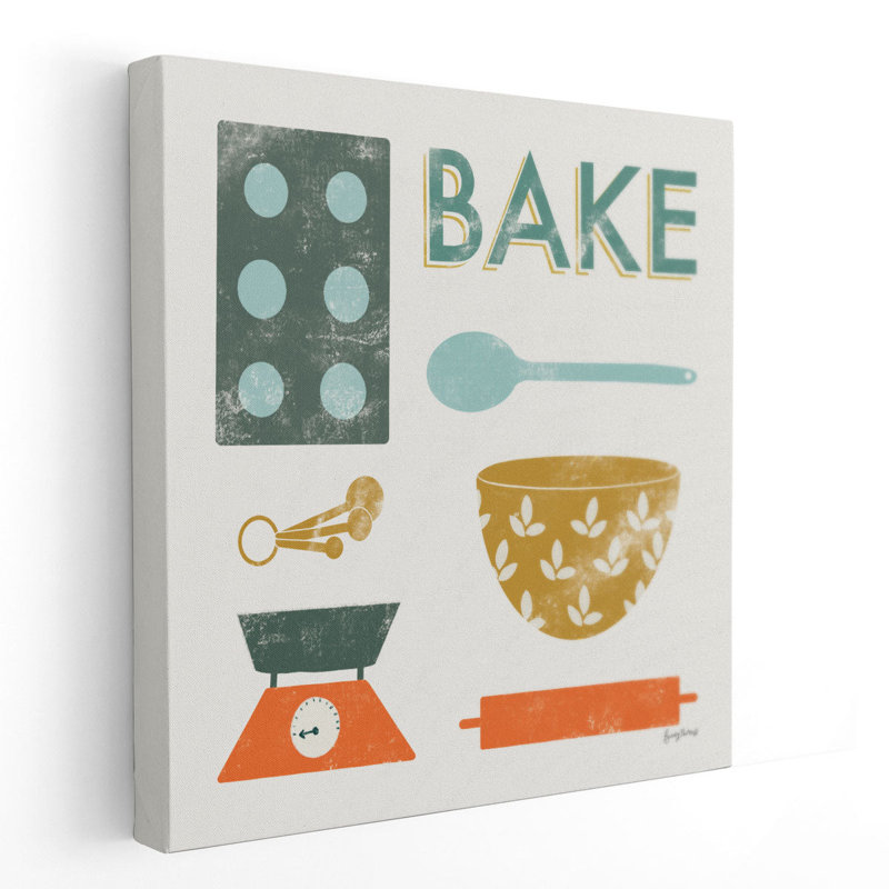 Retro Kitchen II - reproduction d'art sur toile, H 12 po x l 12 po