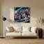 Chiens, art mural gris en métal Keeshond-830857152