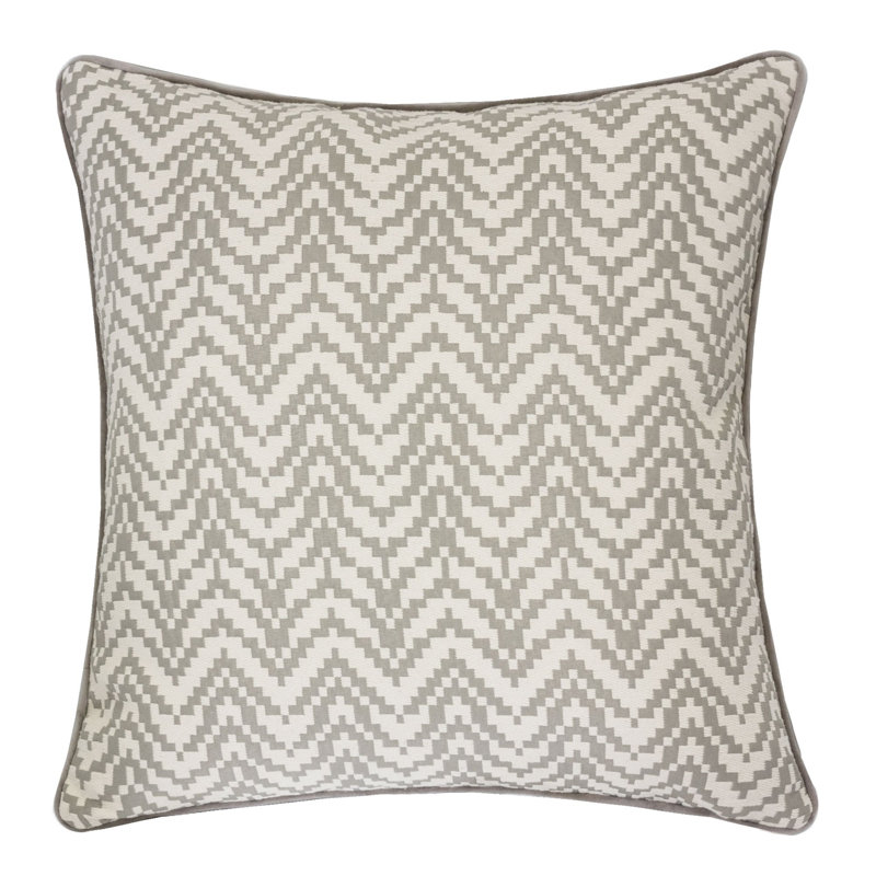 Coussin intérieur / extérieur à chevrons, Brun clair