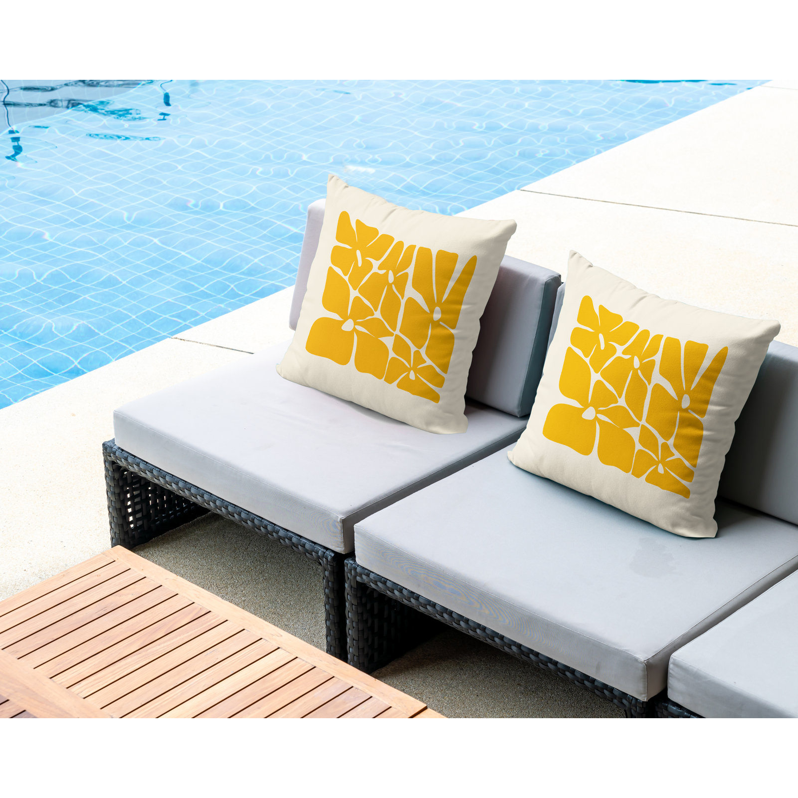 Polyester Throw Pillow, 19W" x 19H", Yellow