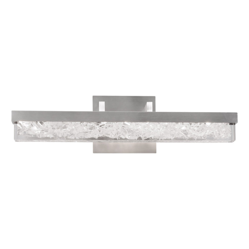 Minx Dimmable LED Vanity Light With Crystalline Shards Diffuser , Brushed Nickel