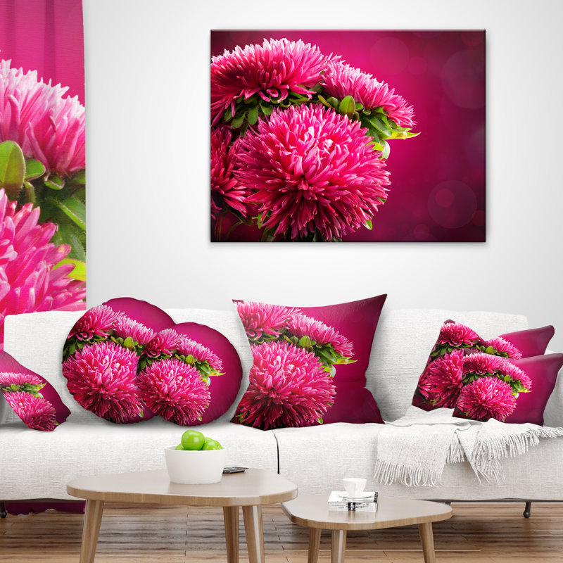 Coussin flowerswork fleur d’une marche arrière, 16 po x 1 po, Coussin décoratif
