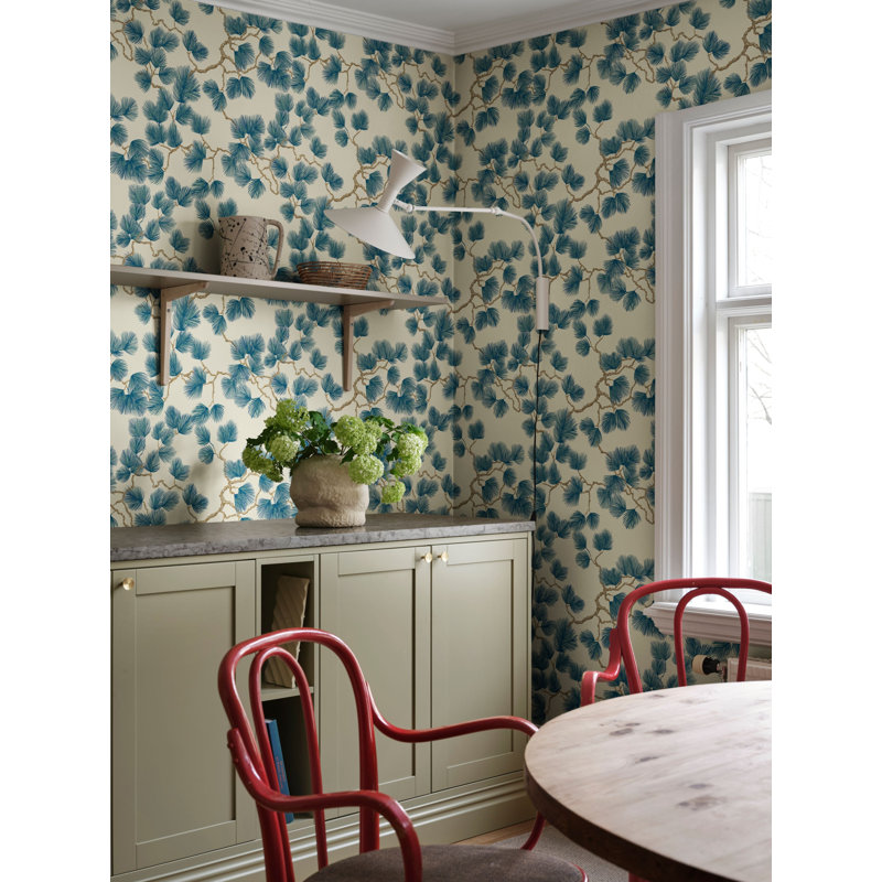 Mons Klint Floral Non-Pasted Matte Wallpaper Roll, Blue