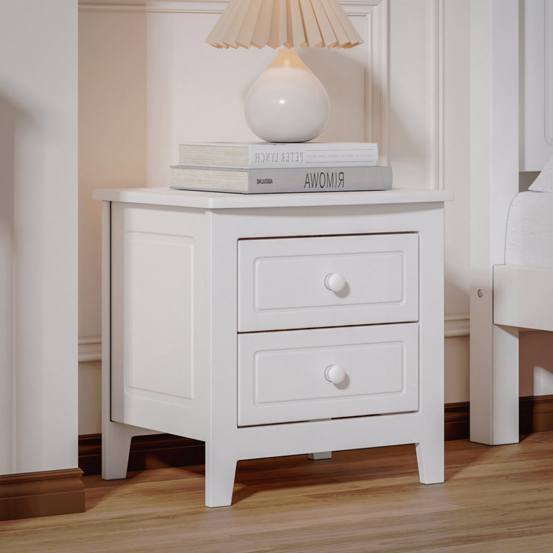 Buono 2 tiroirs au design classique, Blanc