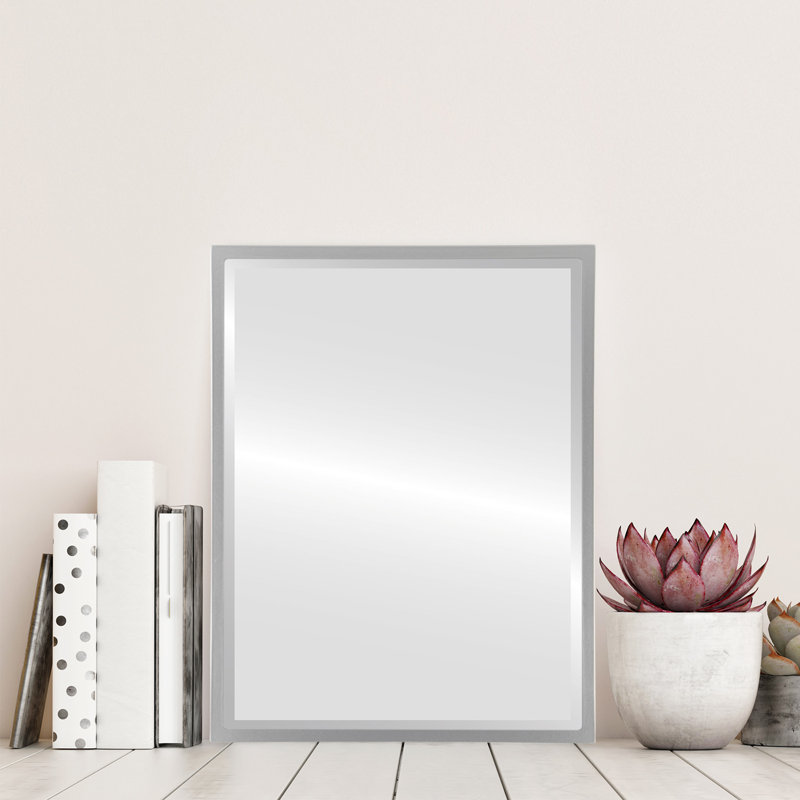 Miroir d'appoint Campblin, H 23,12 po x l 29,12 po, Jet argenté