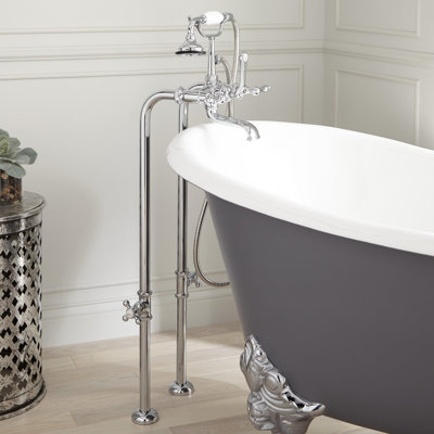 Robinet de baignoire sur pattes / bec de baignoire fixé au sol