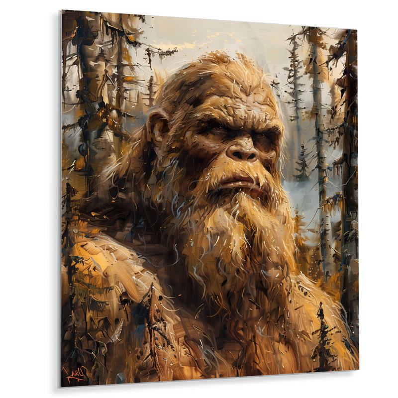 Décoration murale brune et grise Bigfroot Wilderness Watcher, H 32 po x l 16 po x P 1 po, Métal métal