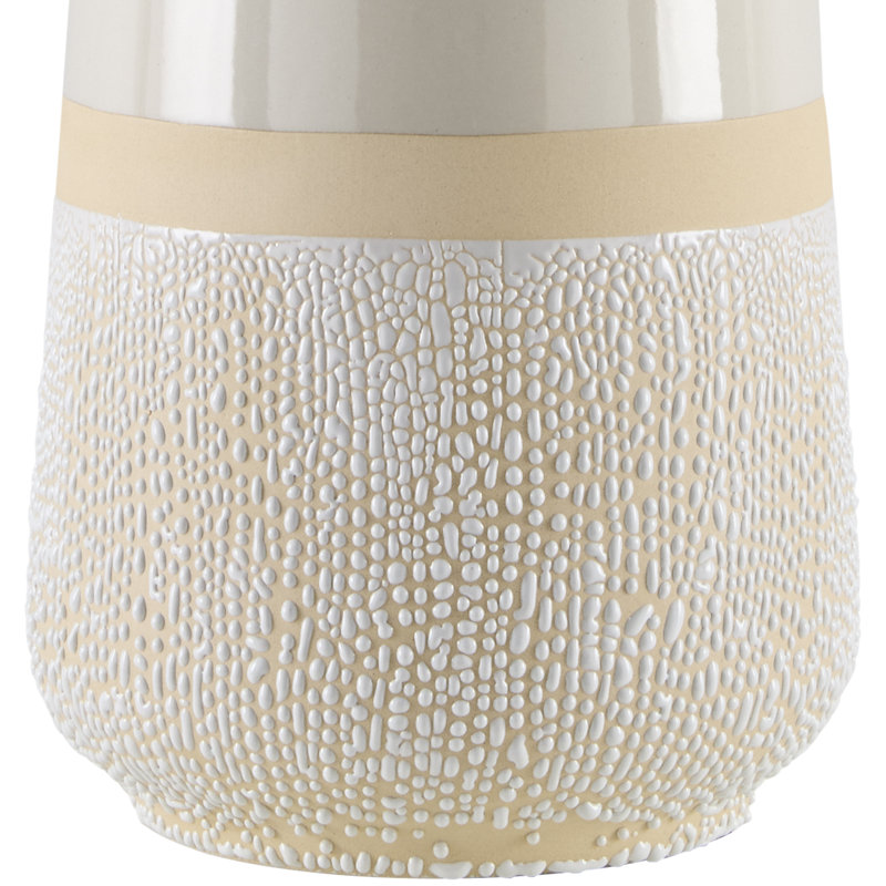 Ceramic Table Lamp with Linen Drum Shade, 24" H x 14" W x 14" D
