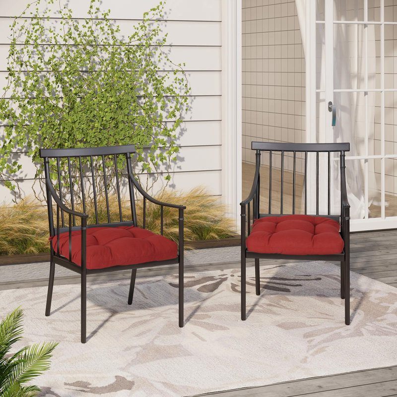 Coussins de chaise d'extérieur touffetés 19 po x 19 po x 5 po, Rouge