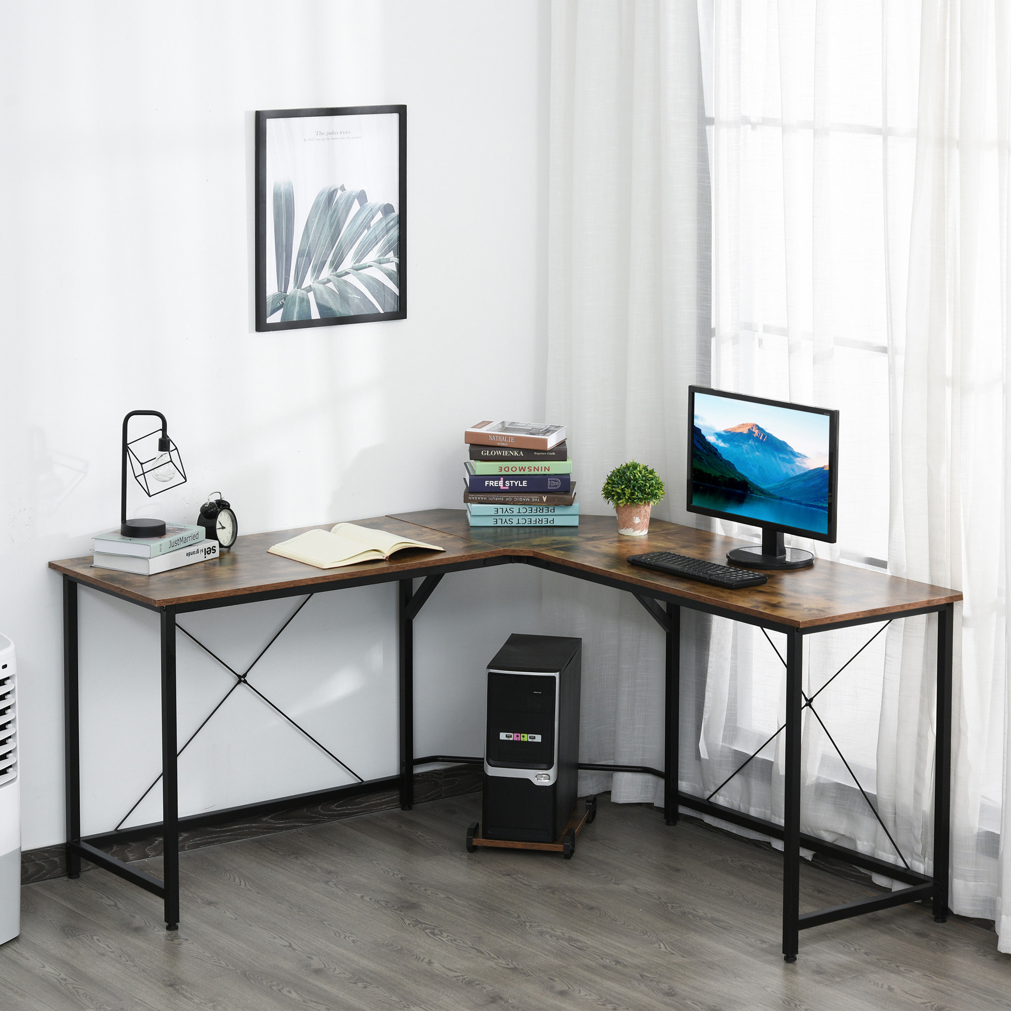 17 Stories L-Shaped Metal Base Writing Desk - Wayfair Canada