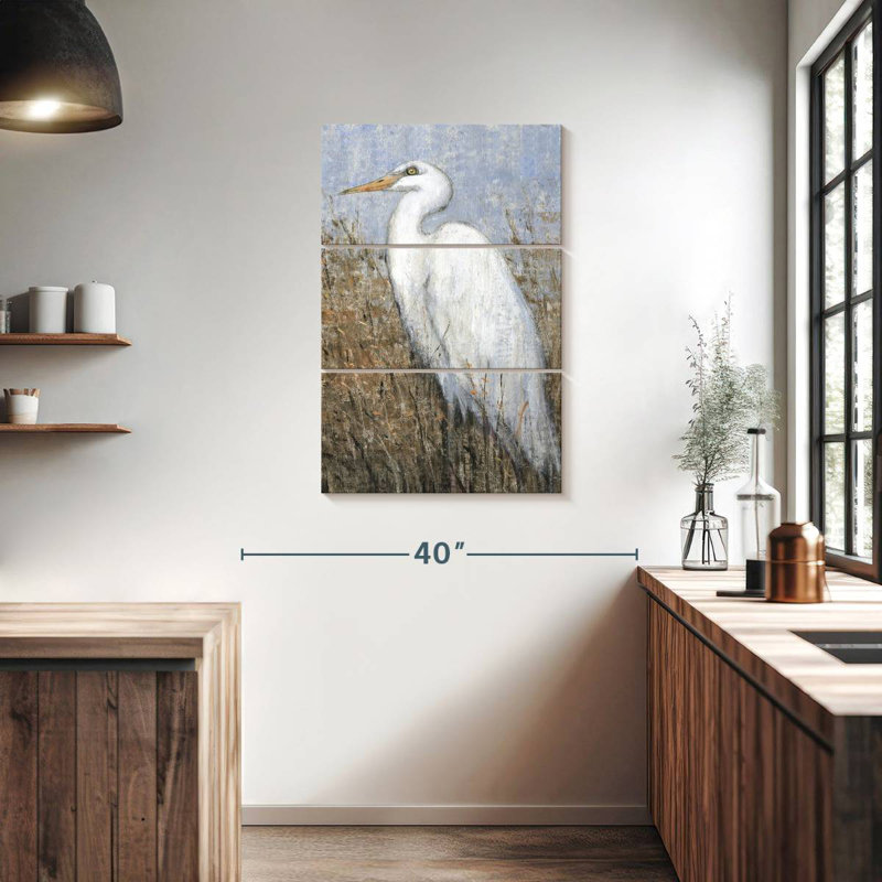 Brampt White Heron II, 38" H x 24" W