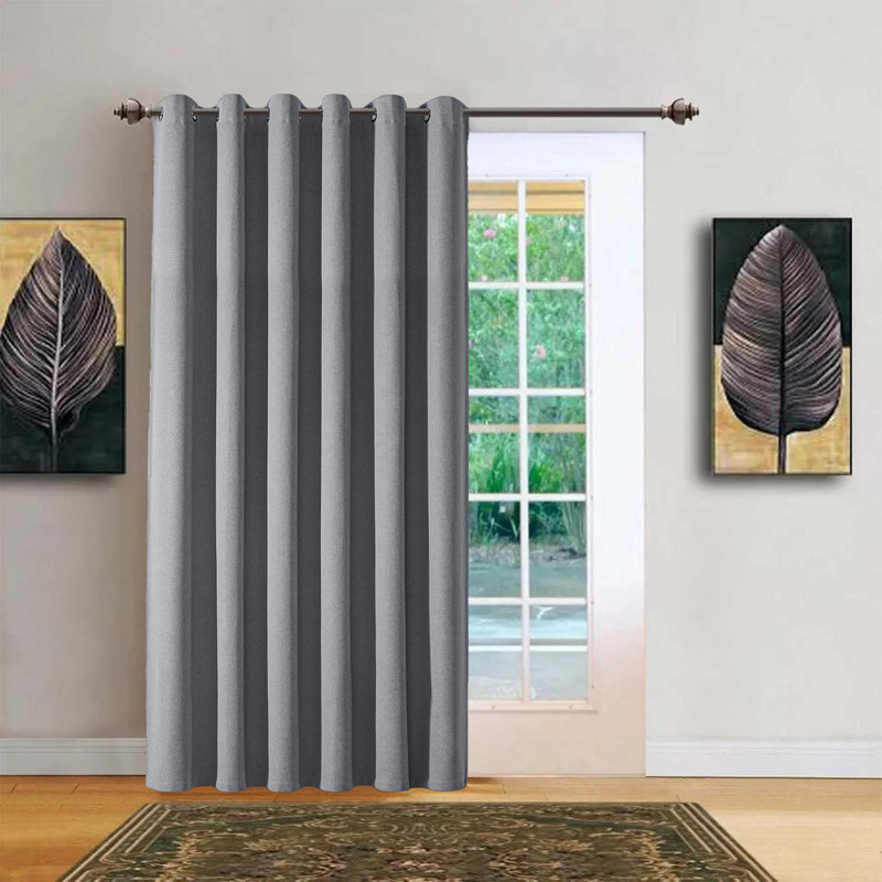 Aspire Homeware Linen 100% Blackout Single Panel Curtain for Complete Light Blocking and Better Sleep, Grey