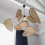 Luminaire suspendu en rotin tissé à la main Wabi-Sabi - lampe de plafond Boho de 31,5 po pour le salon, la cuisine, le café et le salon de thé (couleur primaire naturelle de rotin)