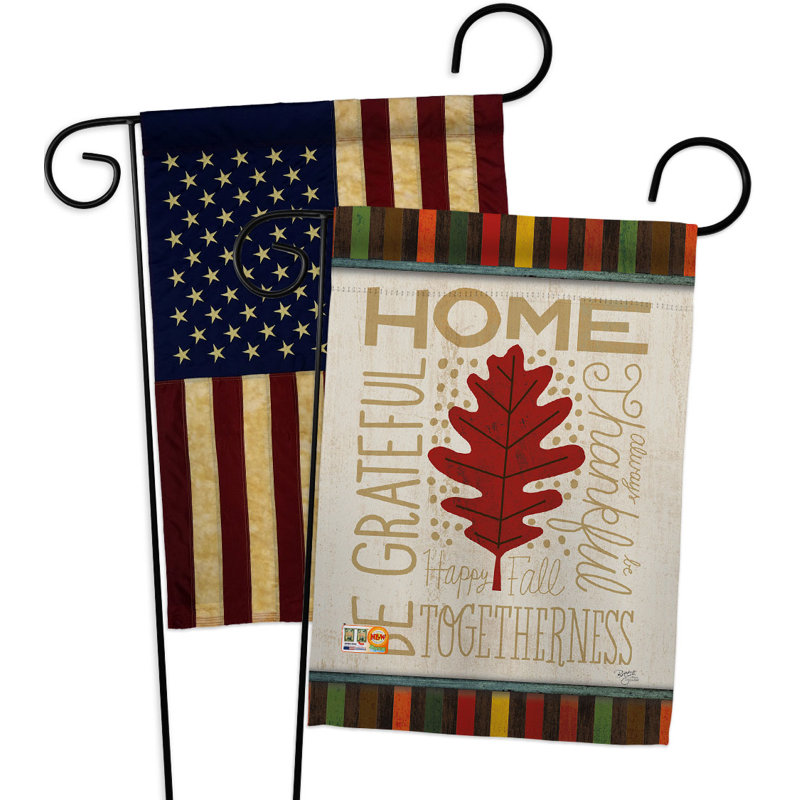 Drapeau de jardin en polyester 18,5 x 13 po Home Be Grateful