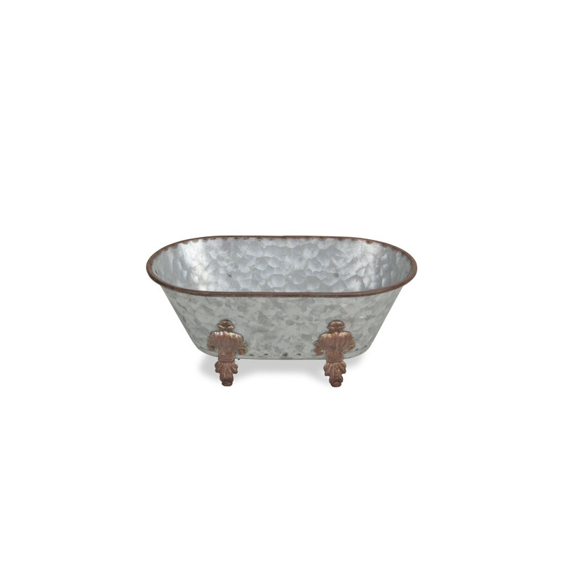 Décoration de baignoire en métal Lavande - petite - galvanisée, H 4,5 po x l 8,5 po x P 7,5 po, Acier galvanisé