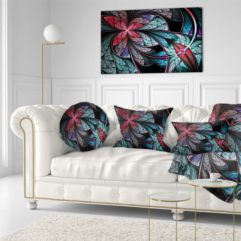 Coussin lombaire à motif floral fractal
