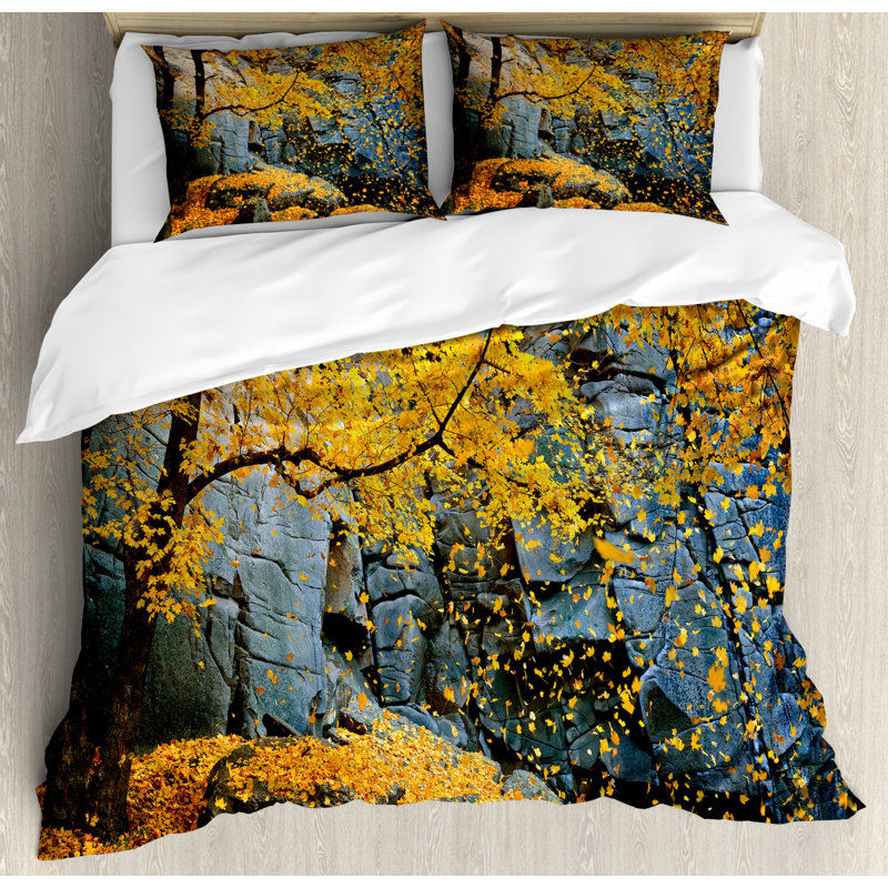 Rustic Polyester Duvet Cover, King Duvet Cover + 2 King Shams