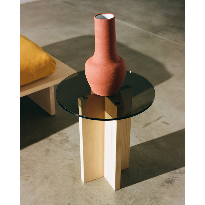 Rugosa Glass End Table