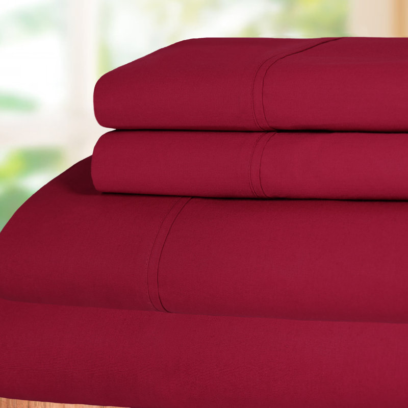 Ensemble de draps en coton percale à densité de tissage 300 fils Percale, Ensemble de draps pour grand lit + un drap-housse 