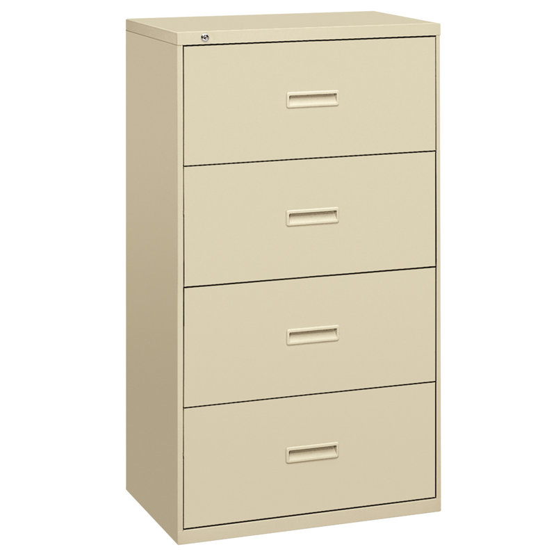 Putty Steel 4-Drawer Lockable Lateral Filing Cabinet