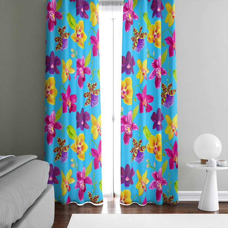 Panneaux de rideaux semi-transparents à motif floral, L 20 po x L 61 po