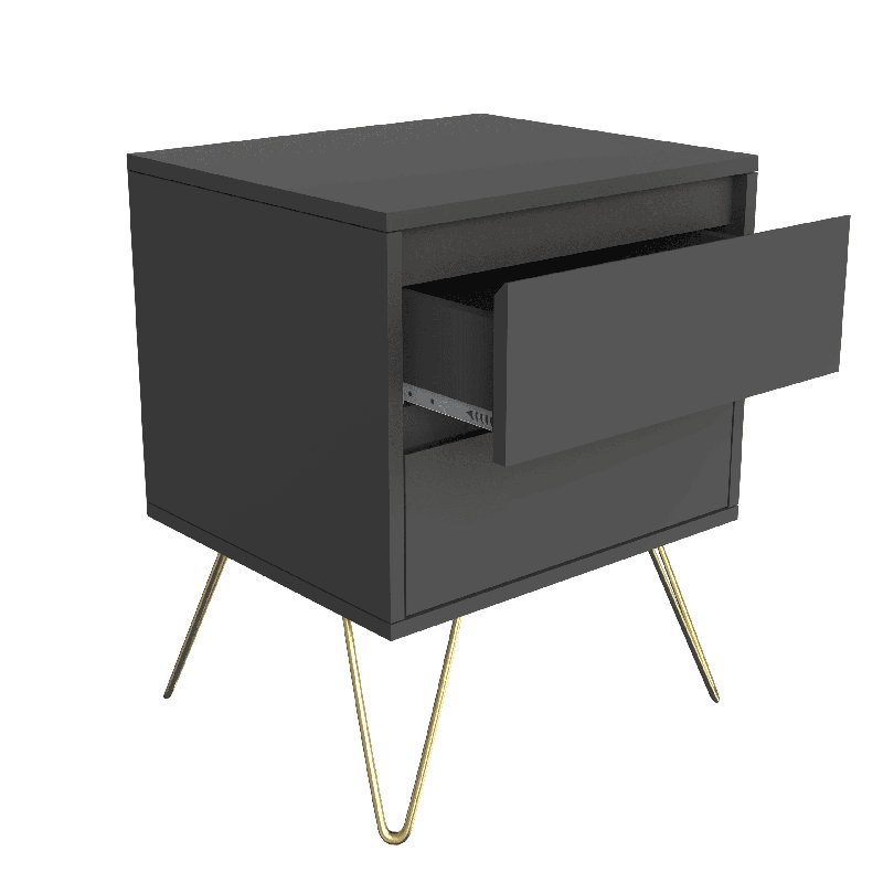 45cm W Manufactured Wood Bedside Table, Grey