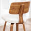 Swivel Upholstered and Faux Leather Bar Stool-600749004