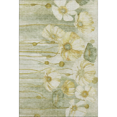 Premium Machine Washable Prisco Sage Rug