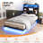 Floating Bed Frame With Charging Station, LED Bed Frame With Storage Headboard-445040598
