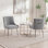 Chaise d'appoint rembourrée en velours Farr avec pieds argentés Farr